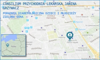 PORADNIA DIABETOLOGICZNA DZIECI I MŁODZIEŻY - CONSILIUM PRZYCHODNIA LEKARSKA JANINA GRZYWACZ - UL. SŁOWACKA 27,  ZIELONA GÓRA