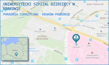 PORADNIA CUKRZYCOWA - UNIWERSYTECKI SZPITAL DZIECIĘCY W KRAKOWIE - UL. WIELICKA 265,  KRAKÓW-PODGÓRZE