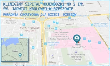 PORADNIA CUKRZYCOWA DLA DZIECI - KLINICZNY SZPITAL WOJEWÓDZKI NR 2 IM. ŚW. JADWIGI KRÓLOWEJ W RZESZOWIE - UL. LWOWSKA 60,  RZESZÓW