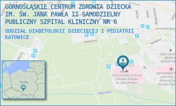 ODDZIAŁ DIABETOLOGII DZIECIĘCEJ I PEDIATRII - GÓRNOŚLĄSKIE CENTRUM ZDROWIA DZIECKA IM. ŚW. JANA PAWŁA II SAMODZIELNY PUBLICZNY SZPITAL KLINICZNY NR 6 - UL. MEDYKÓW 16,  KATOWICE