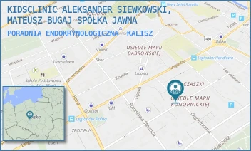 PORADNIA ENDOKRYNOLOGICZNA - KIDSCLINIC ALEKSANDER SIEWKOWSKI, MATEUSZ BUGAJ SPÓŁKA JAWNA - ADAMA ASNYKA 25, KALISZ